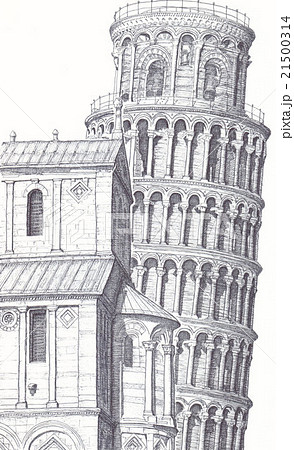 ピサの斜塔のイラスト素材