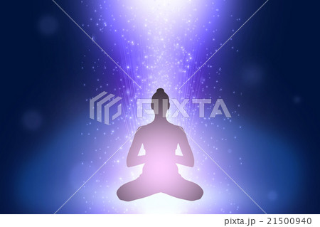 Silhouette of  woman in yoga position 21500940
