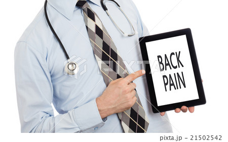 Doctor holding tablet - Back pain 21502542