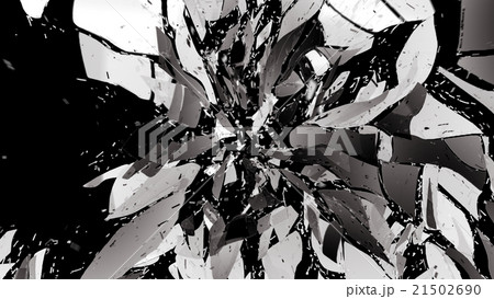 Glass break and shatter with motion blur on black 21502690