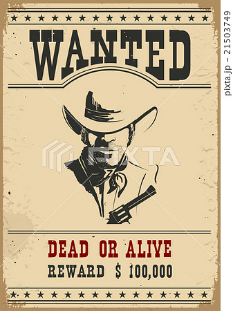 Wanted Poster Vector Western Illustrationのイラスト素材