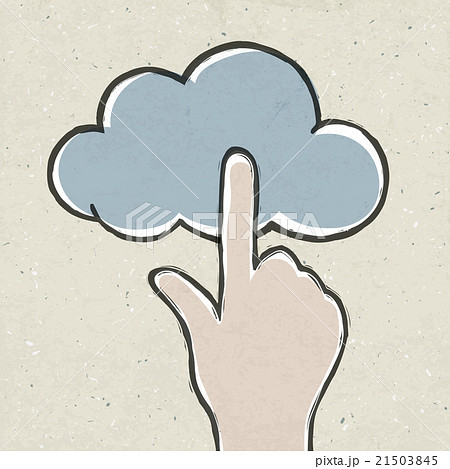 Hand clicking cloud icon. Concept vector 21503845