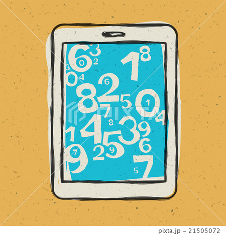 Tablet device waith abstract digits.  21505072