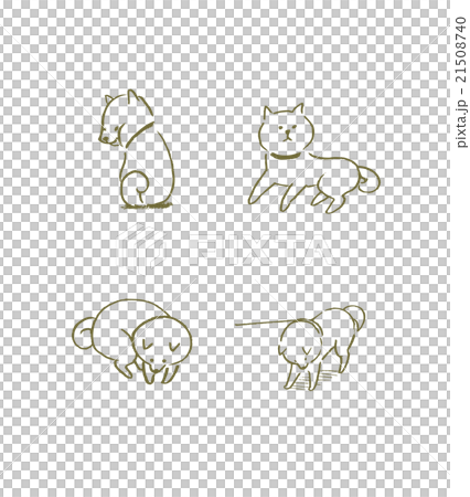 柴犬　線画 21508740