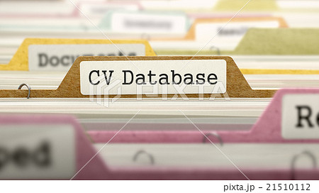 CV Database Concept on File Label. 21510112