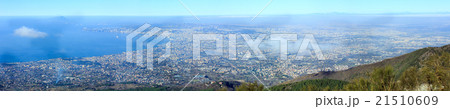 Morning cloudy top view of Naples city (Italy). 21510609