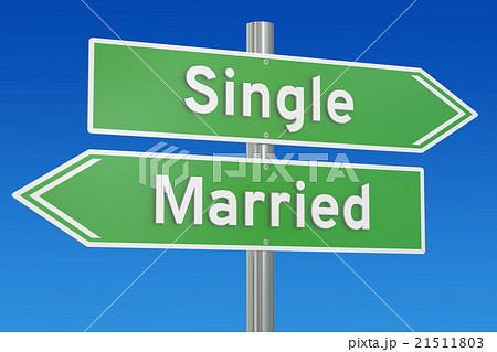 single or married concept on the signpost single or married concept on the signpost 21511803