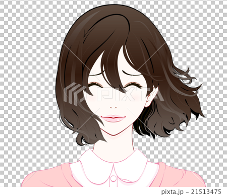 女性の表情 / 苦笑い / 春服 / なびく髪 21513475