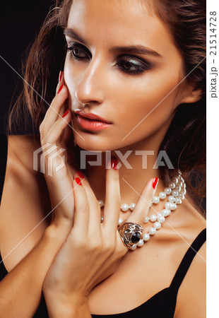 beauty young woman with jewellery close up beauty young woman with jewellery close up 21514728