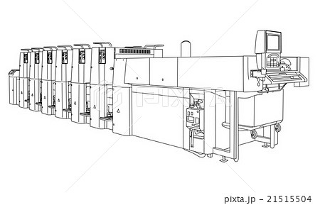 産業機械 線画イラストのイラスト素材