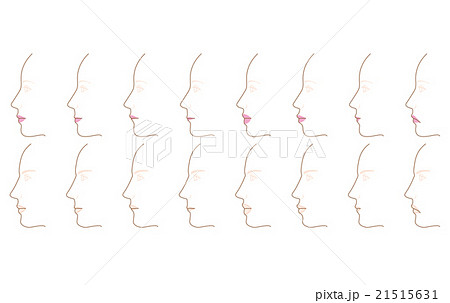 唇の形 横顔のイラスト素材