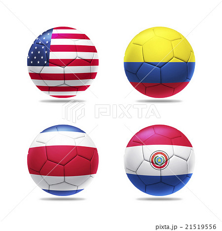 3D soccer ball with group A teams flags. 21519556