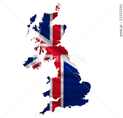 イギリス 国旗 地図 アイコン のイラスト素材