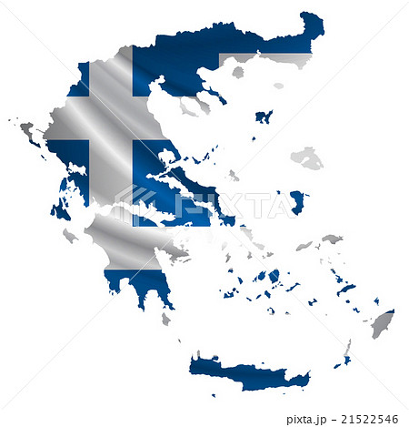 ギリシャ 国旗 地図 アイコン のイラスト素材