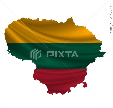 リトアニア 国旗 地図 アイコン のイラスト素材
