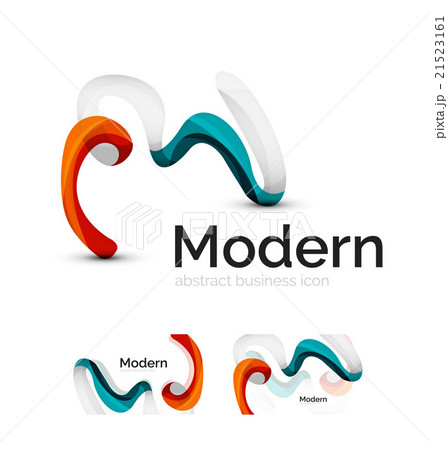 Vector abstract ribbon logo with business card 21523161