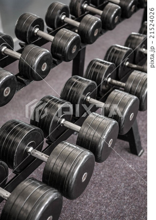Close up of some Dumbbells 21524026