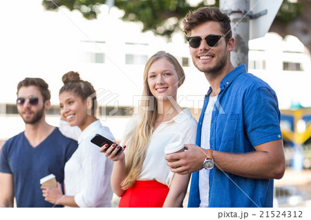 Hip friends smiling at the camera Hip friends smiling at the camera 21524312