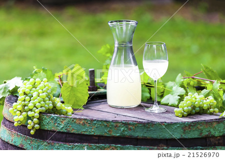 wine glass and carafe with wine cider wine glass and carafe with wine cider 21526970