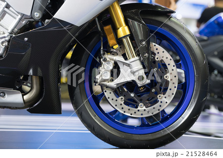 Disc brake of modern motorcycle's front wheel 21528464
