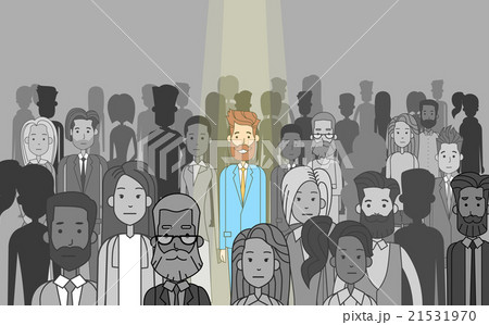 Businessman Leader Stand Out From Crowd Individual Businessman Leader Stand Out From Crowd Individual 21531970