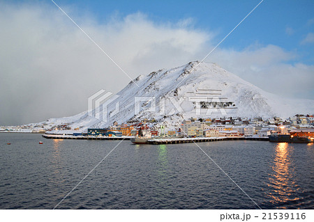 ホニングスヴォーグ港 北欧ノルウェーの写真素材