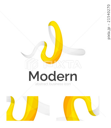 Abstract 3d swirl ribbon logo template with 21540270