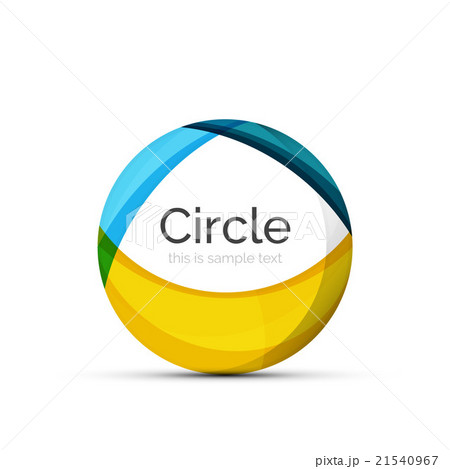 Circle logo. Transparent overlapping swirl shapes 21540967
