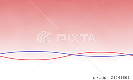 波線下 背ピンク 青赤 01のイラスト素材
