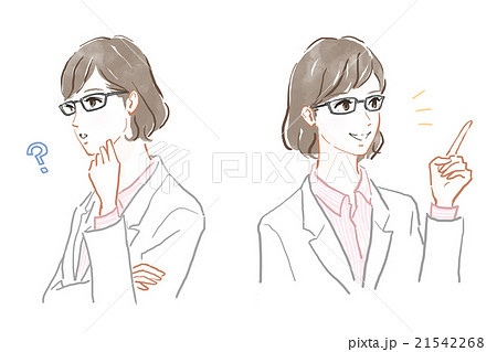 仕草のバリエーション　白衣の女性 21542268