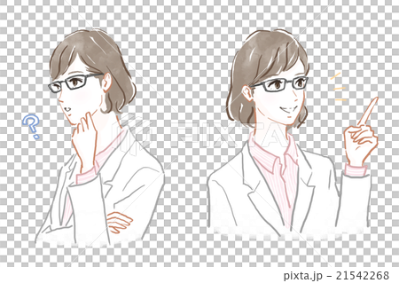 仕草のバリエーション　白衣の女性 21542268