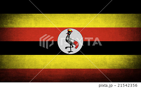 Flag of Uganda with old texture. Vector 21542356