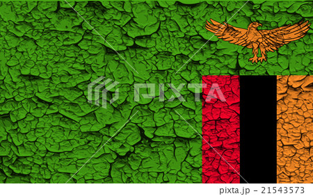 Flag of Zambia with old texture. Vector 21543573
