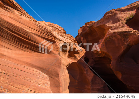 Lower Antelope canyon in Arizona with Blue sky 21544048