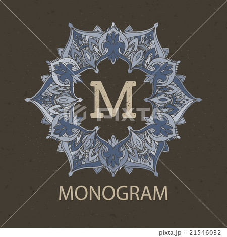 Vintage monogram frame template 21546032