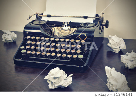 typewriter with crumpled paper typewriter with crumpled paper 21546141