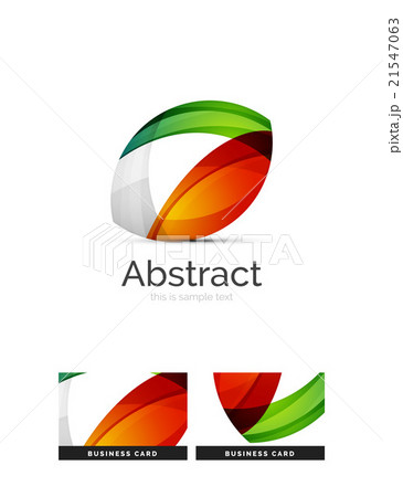 Circle logo. Transparent overlapping swirl shapes 21547063