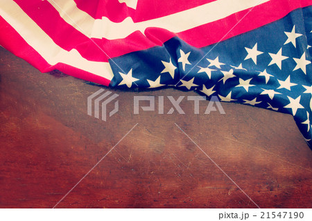 American flag on grunge wooden background 21547190