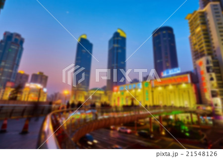 Shanghai skyline at night out of focus. Shanghai skyline at night out of focus. 21548126