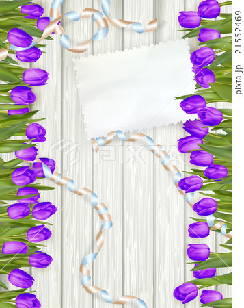 Bouquet of tulips on rustic wooden board. EPS 10 Bouquet of tulips on rustic wooden board. EPS 10 21552469