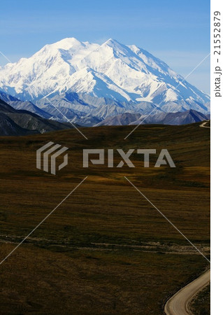草原と快晴のデナリ 21552879