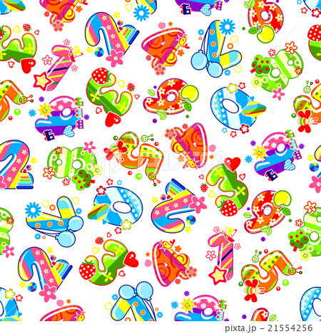 Decorative childish numbers seamless pattern Decorative childish numbers seamless pattern 21554256