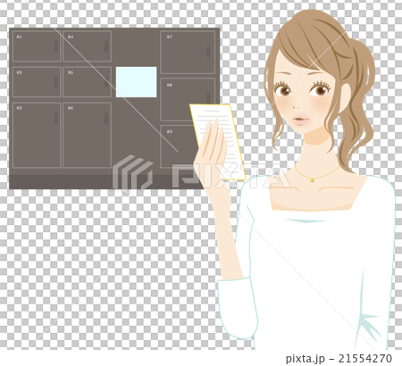 宅配ボックス　不在通知　女性 21554270