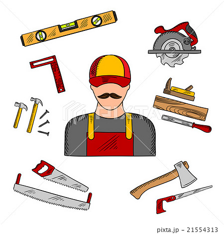 Carpenter profession and tools icons 21554313