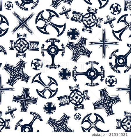 Ancient blue crosses seamless pattern Ancient blue crosses seamless pattern 21554521