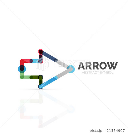 Linear arrow abstract logo, connected multicolored Linear arrow abstract logo, connected multicolored 21554907