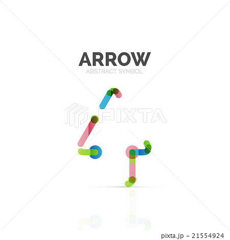 Linear arrow abstract logo, connected multicolored 21554924