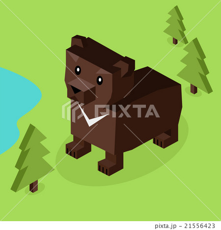 Wild Animal Bear Isometric 3d Design 21556423