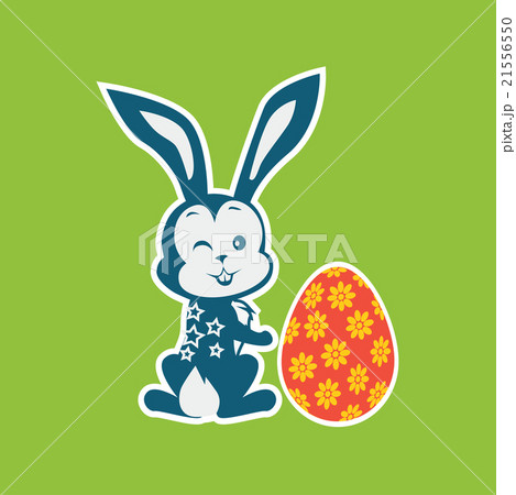 Easter Rabbit Icon Egg Design Flat  21556550