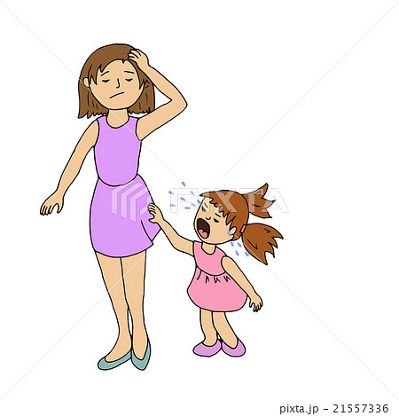 stressed mom and little girl crying stressed mom and little girl crying 21557336